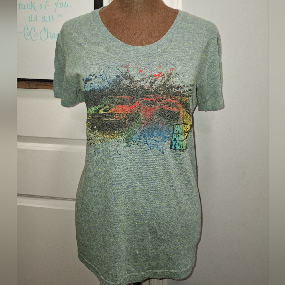 Graphic Tee with Cars and Text